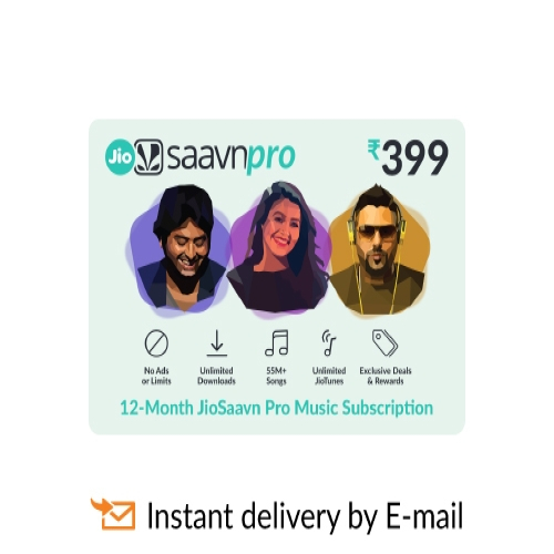 JioSaavn E-Gift Card - Rs. 749 for 1 Year subscription